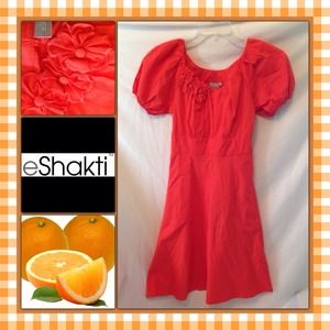 Orange felicity poplin eShakti dress NEW
