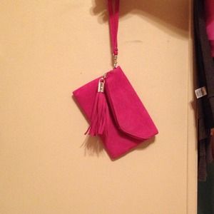 Hot pink clutch