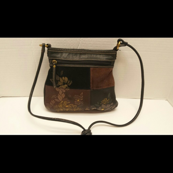 Fossil handbag leather patchwork handbag