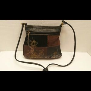 Fossil handbag leather patchwork handbag