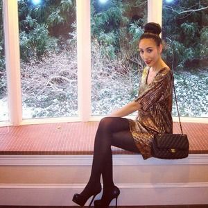 Chic gold dress- zara basic- size SM 👆