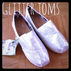 Silver Glitter TOMS