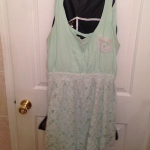 Lace mint a line dress