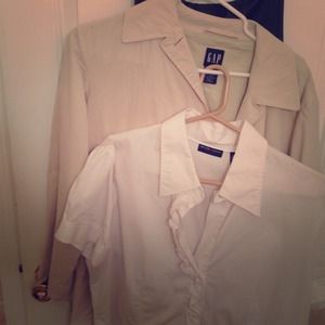 Gap trench and button down shirt