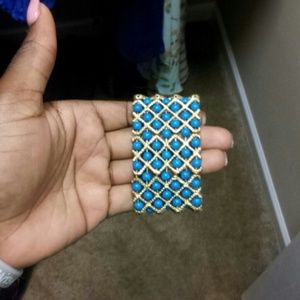 Teal and gold bracelet