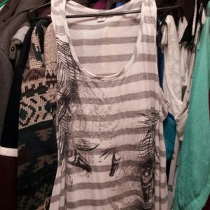 Grey and off white maxi dress wiyh design