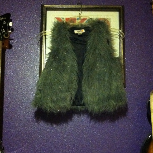 Sparkly faux fur vest :)