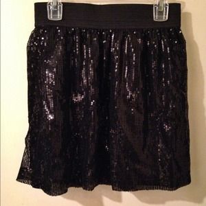 High Waisted Sequin Skirt