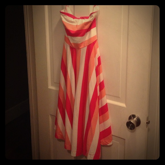 Striped Strapless Dress