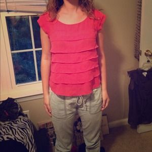 Transparent coral nice top