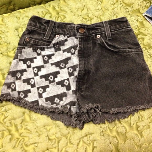 Black and white Aztec shorts
