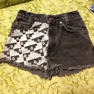 Black and white Aztec shorts