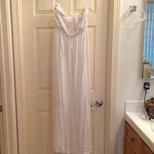 Strapless White Maxi Sundress