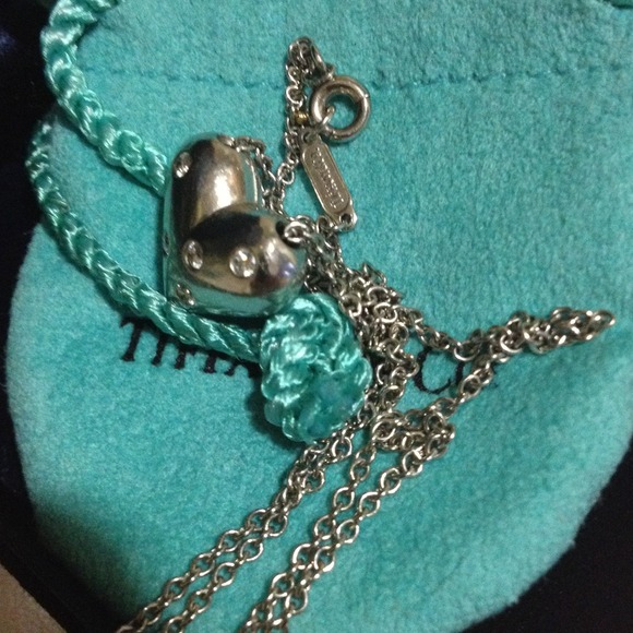 🍃🌿 Platinum Tiffany Bubble Heart with Diamonds - Picture 4 of 4