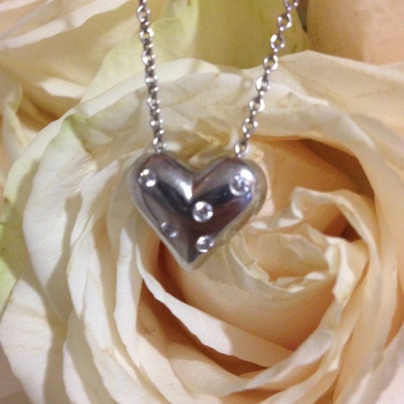 🍃🌿 Platinum Tiffany Bubble Heart with Diamonds - Picture 3 of 4
