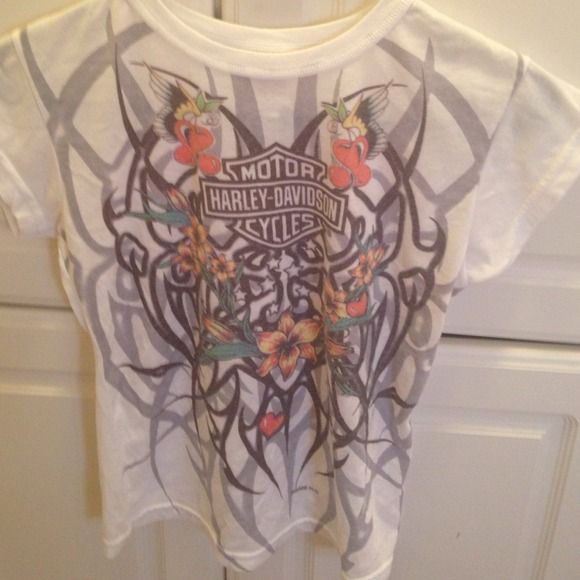 White Harley Davidson tee