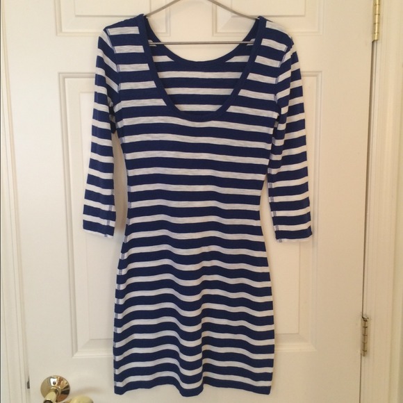 Blue and white stripe dress from Express.