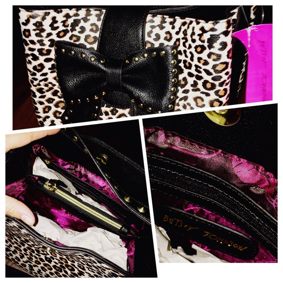💎Betsey Johnson Leopard Bow Purse / Handbag - Picture 4 of 4
