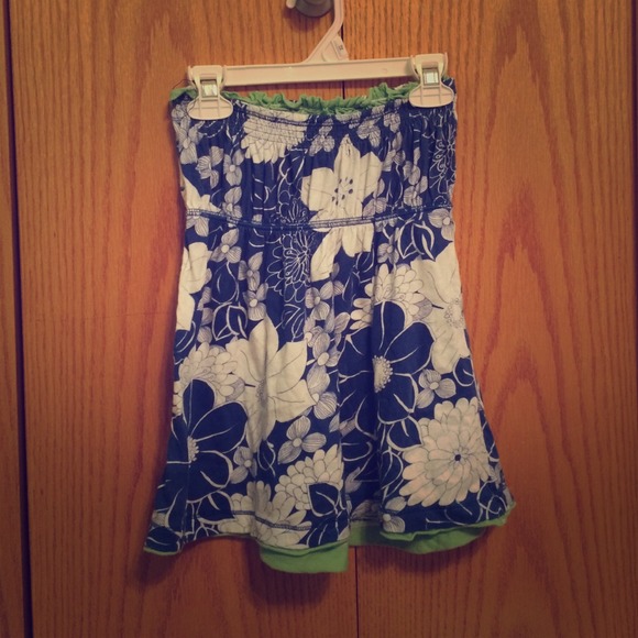 Strapless floral top