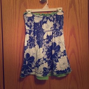 Strapless floral top