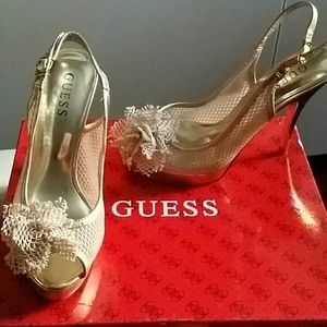 Guess gold heels