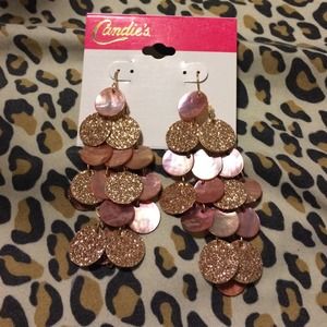 Pink and gold earrings