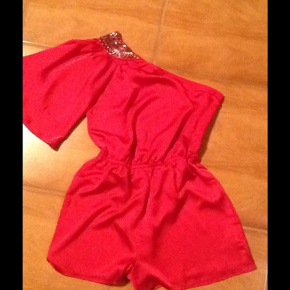Silk Red Romper
