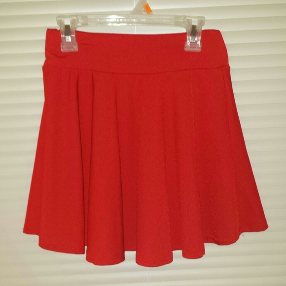 RED CIRCLE SKIRT SKATER SKIRT