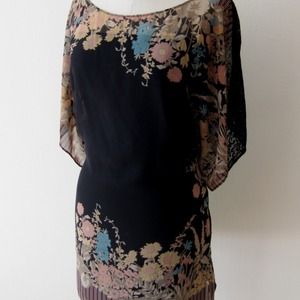 S/M Black Floral Free People Dress