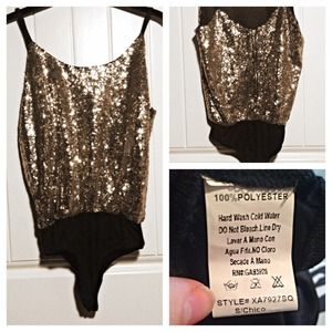 Gold Sequined Leotard
