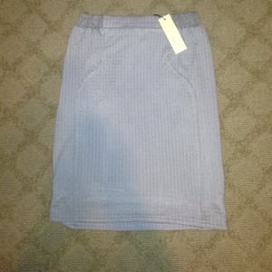 Grey Cotton High Waisted Skirt
