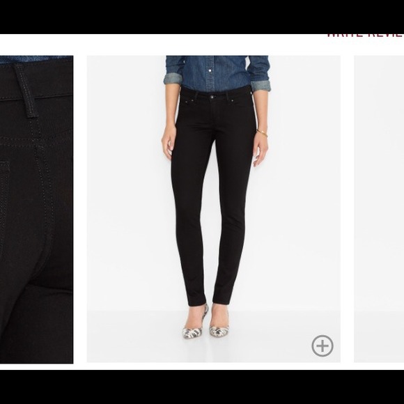 Black modern rise skinny Levi jeans