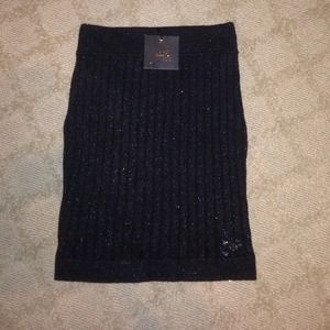 Sparkly Black Mini High Waisted Skirt