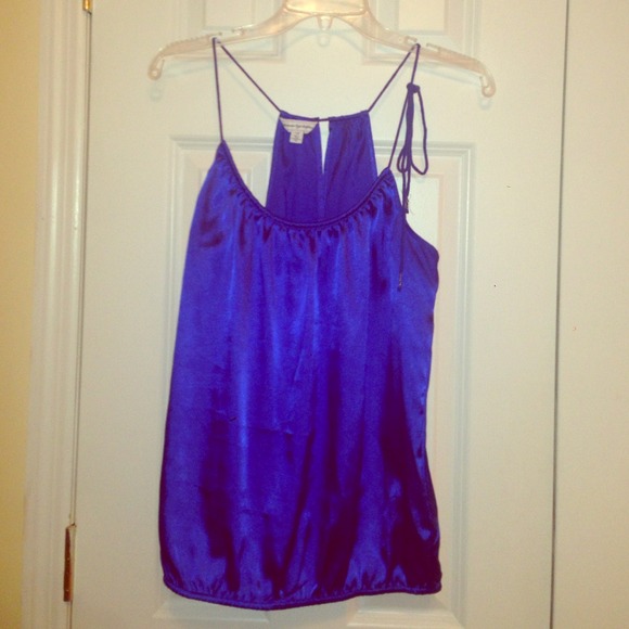Blue silk stap blouse