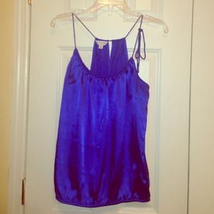Blue silk stap blouse
