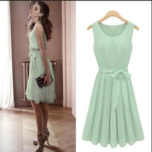 New Mint Green Pleated Dress!