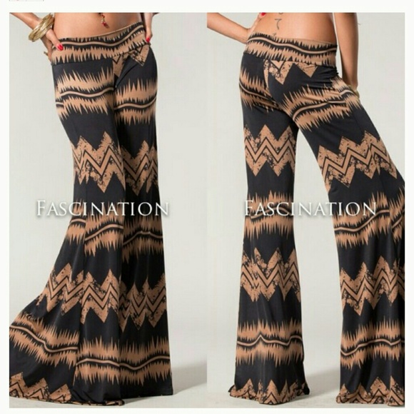 Zig zag printed palazzo pants