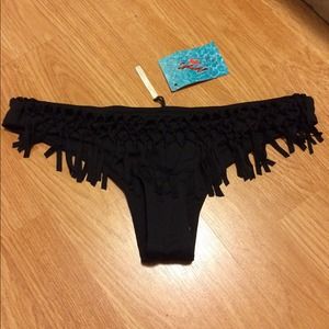 Black fringe Brazilian bikini size small
