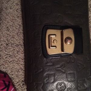 Marc Jacobs oversized olive leather clutch