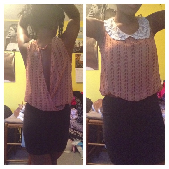 Lace collar top