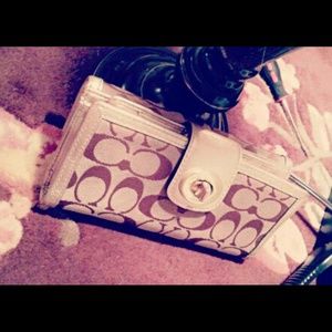 Gold coach wallet