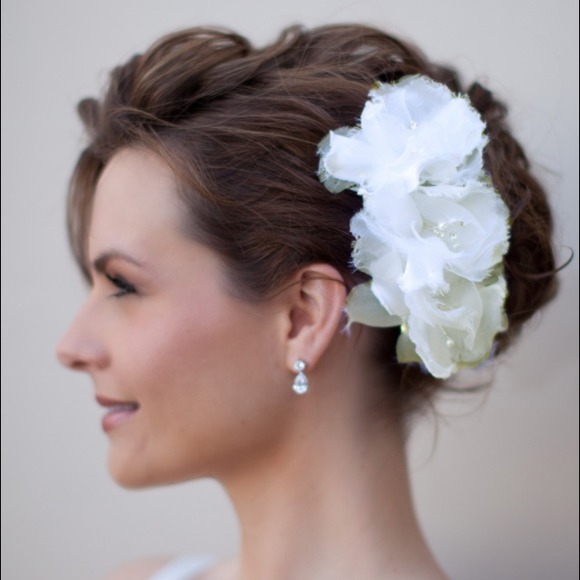 Accessories - Organza floral bridal hairpiece