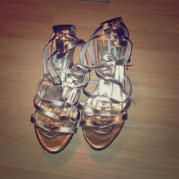 Size 9 Rose Gold Steve Madden Gladiator Wedges