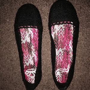 Fergalicious Black Crochet Flats
