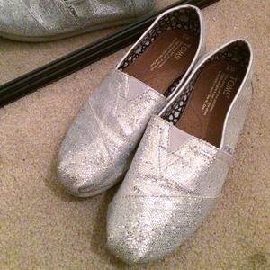 Silver Glitter TOMS
