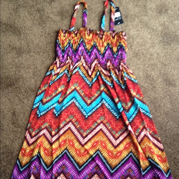 SOLD IN BUNDLE Multi print chevron dress