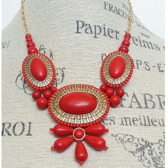 Lady in Red Necklace