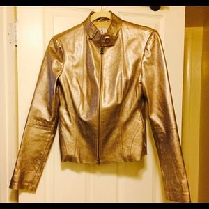 Gold leather Armani jacket