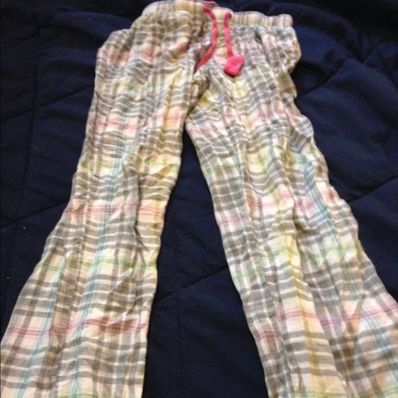 Plaid tie up pajama pants