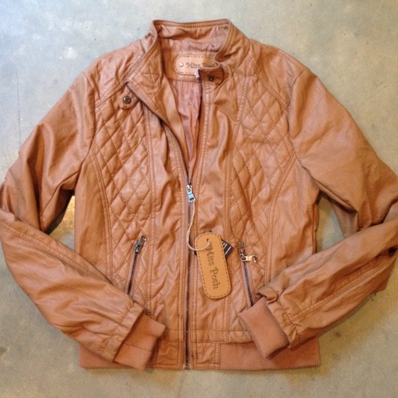 Faux leather moto jacket